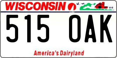 WI license plate 515OAK