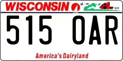 WI license plate 515OAR