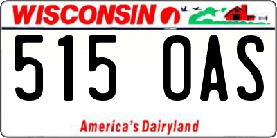 WI license plate 515OAS