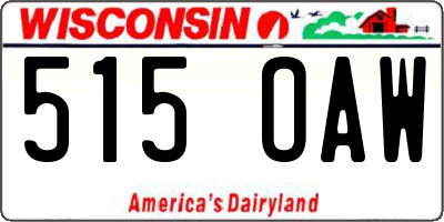 WI license plate 515OAW