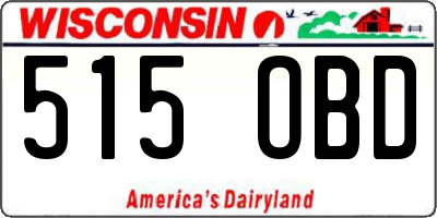 WI license plate 515OBD