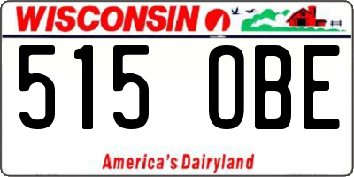 WI license plate 515OBE