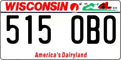 WI license plate 515OBO