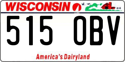 WI license plate 515OBV