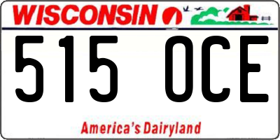 WI license plate 515OCE
