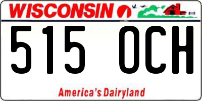 WI license plate 515OCH