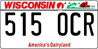 WI license plate 515OCR