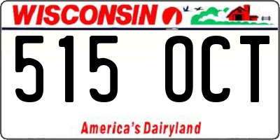 WI license plate 515OCT