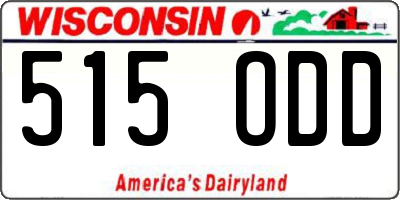 WI license plate 515ODD