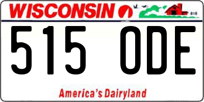 WI license plate 515ODE