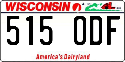 WI license plate 515ODF