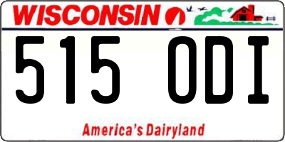 WI license plate 515ODI