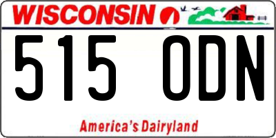 WI license plate 515ODN