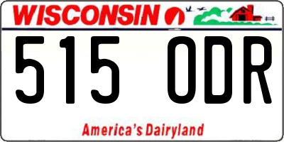 WI license plate 515ODR