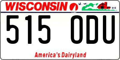 WI license plate 515ODU