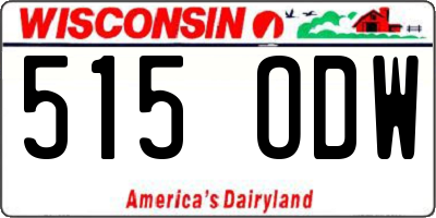 WI license plate 515ODW