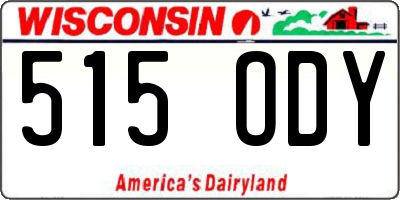 WI license plate 515ODY
