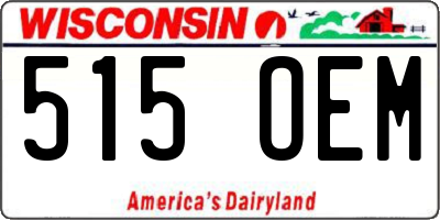 WI license plate 515OEM