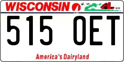 WI license plate 515OET