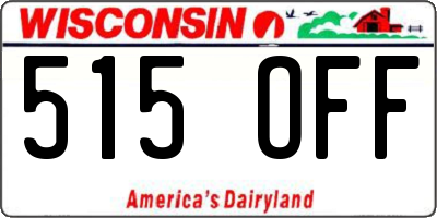 WI license plate 515OFF