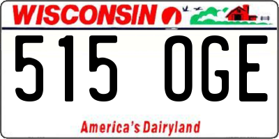 WI license plate 515OGE