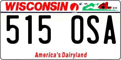 WI license plate 515OSA