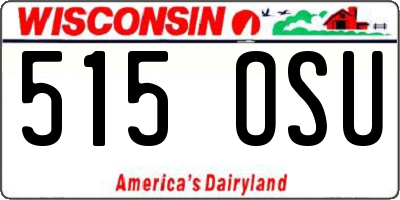 WI license plate 515OSU