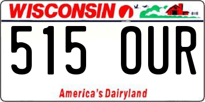 WI license plate 515OUR