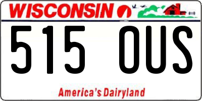 WI license plate 515OUS