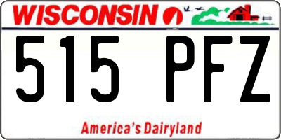 WI license plate 515PFZ