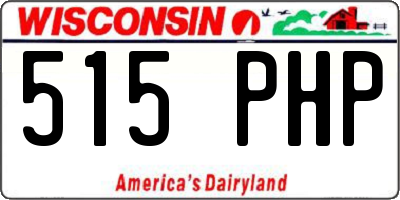 WI license plate 515PHP