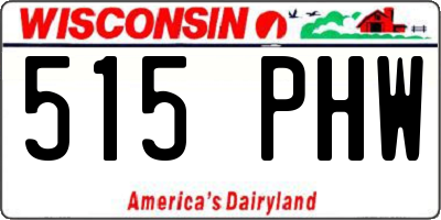 WI license plate 515PHW