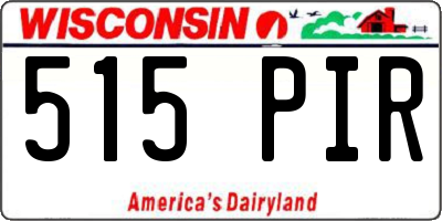WI license plate 515PIR