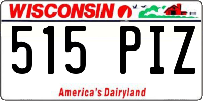WI license plate 515PIZ