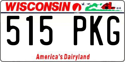 WI license plate 515PKG