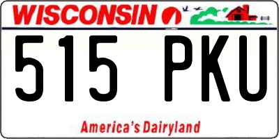 WI license plate 515PKU