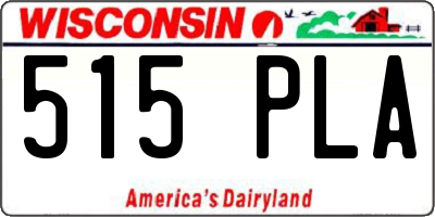 WI license plate 515PLA