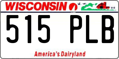 WI license plate 515PLB