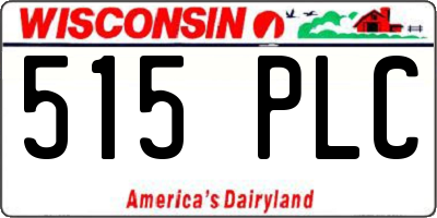 WI license plate 515PLC