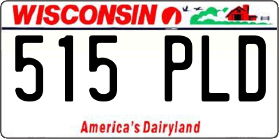 WI license plate 515PLD