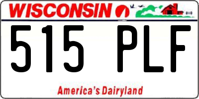 WI license plate 515PLF