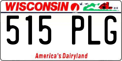 WI license plate 515PLG