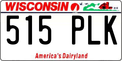 WI license plate 515PLK