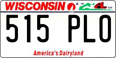WI license plate 515PLO