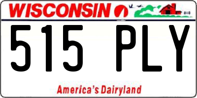 WI license plate 515PLY