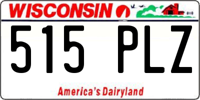 WI license plate 515PLZ