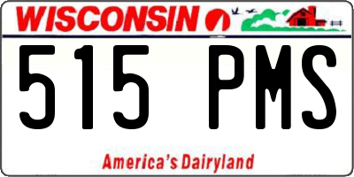 WI license plate 515PMS