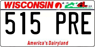 WI license plate 515PRE