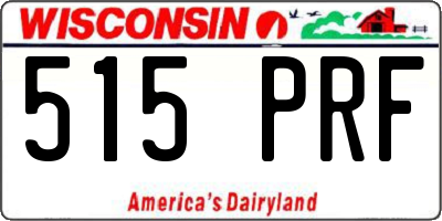 WI license plate 515PRF