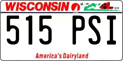 WI license plate 515PSI